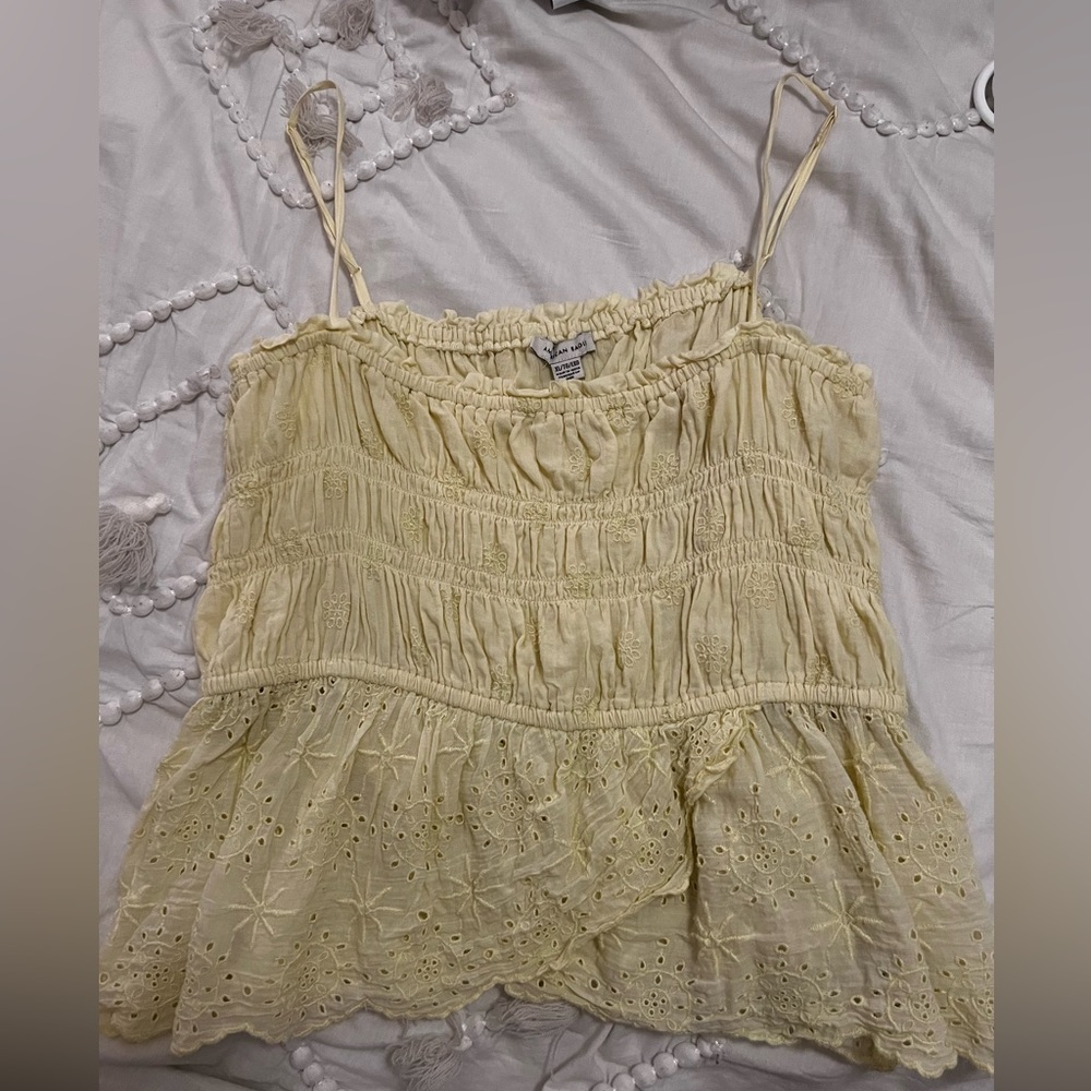 Yellow flower spaghetti strap